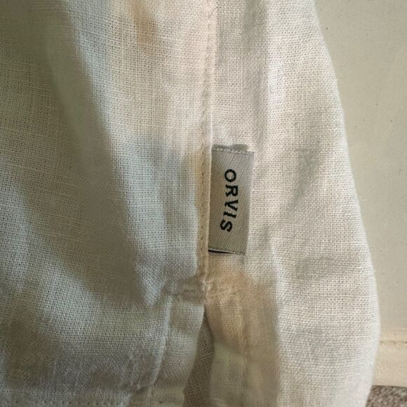 Orvis‎ Tops for Women - Linen Blend Womens Short Sleeve Shirts (White, XXL) - Picture 8 of 10